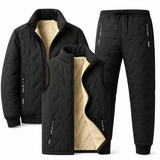 Men's set: high-neck shearling vest